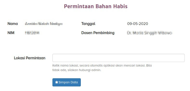 Formulir permintaan bahan